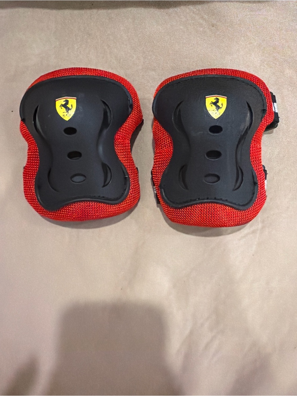 Scuderia Ferrari Youth Knee Pads Red Black Protective Gear
